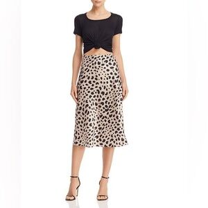 Aqua Leopard Midi Skirt